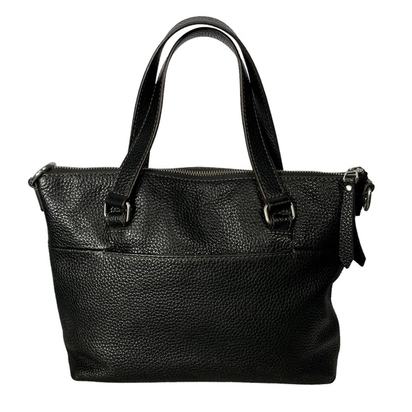 Fossil Black Leather Bag Purse Pebble Cow Hide Leather Vachette Small Satchel - Picture 2 of 16